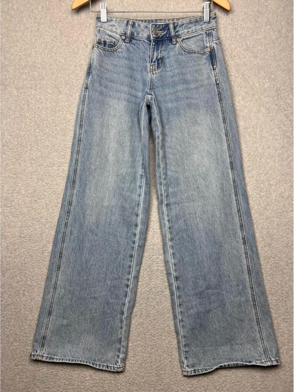 PacSun Casey Low Rise Baggy Jeans 22 Light Wash Wide Leg Denim Skater Skateboard